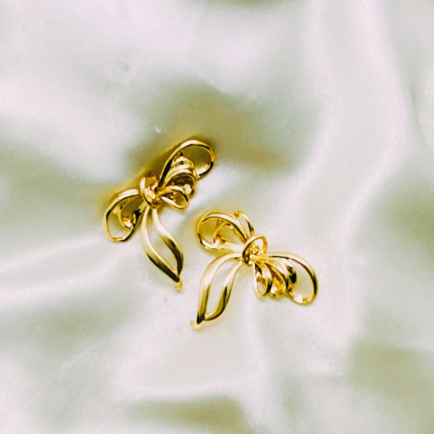 Golden Flutter Bow Earrings