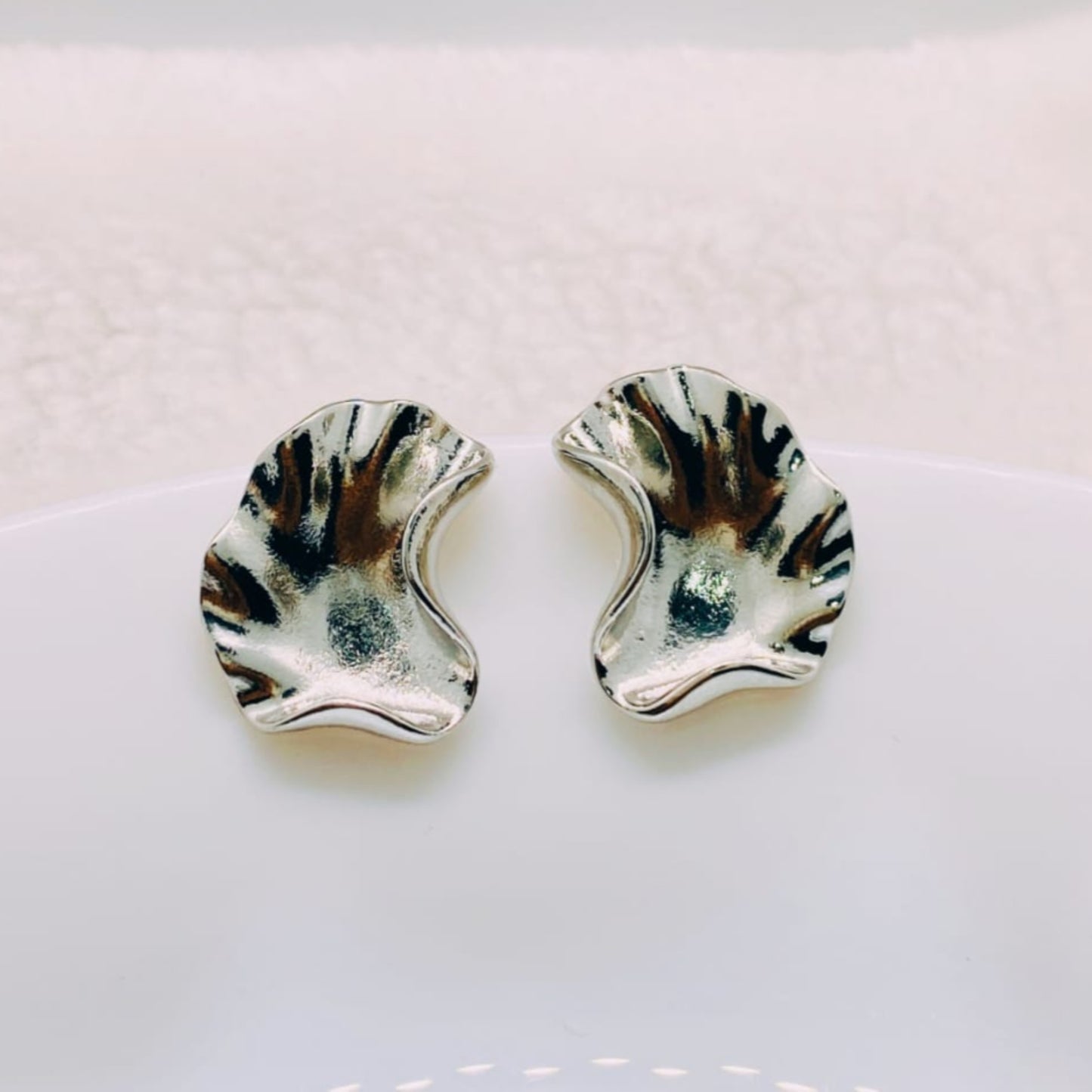 Silver Ripple Studs