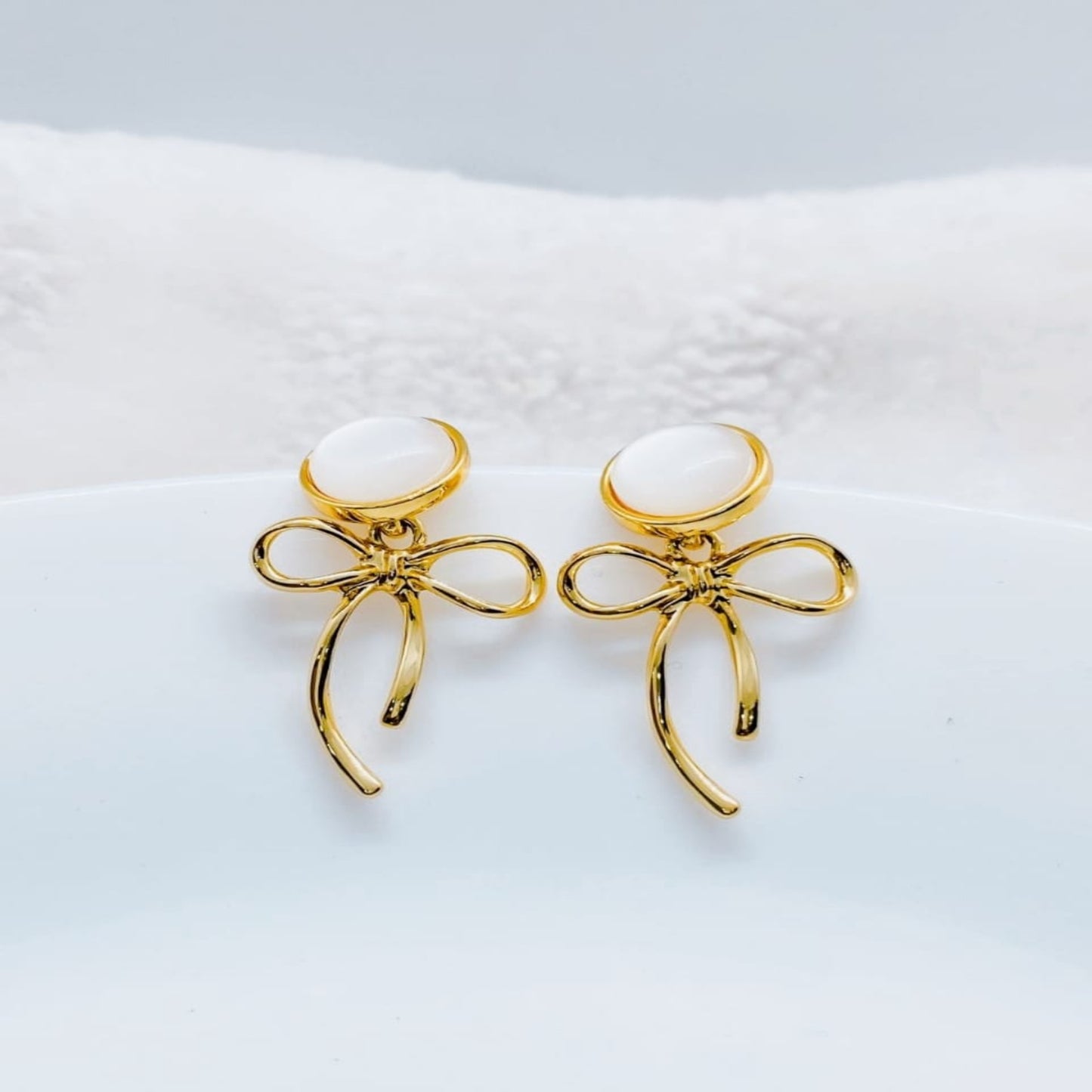 Golden Grace Bow Earrings