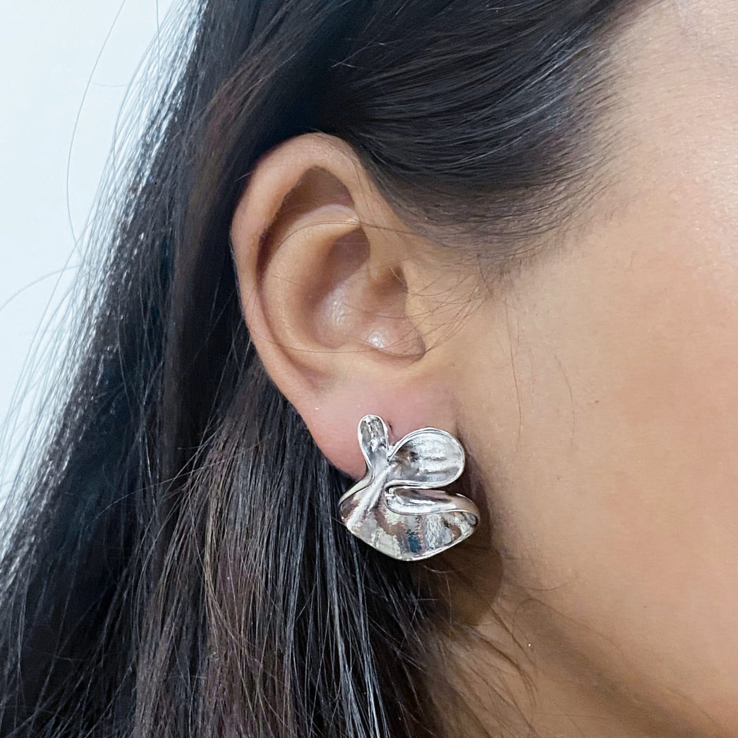 Silver Dusk Sculpted Studs